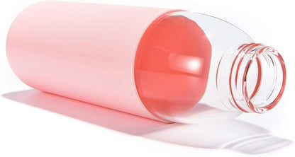 EcoSip 18oz Glass Water Bottle with Bamboo Lid & Silicone Sleeve