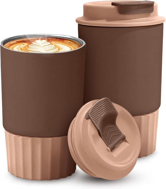 Stainless Steel Coffee Tumbler 12oz (Brown)