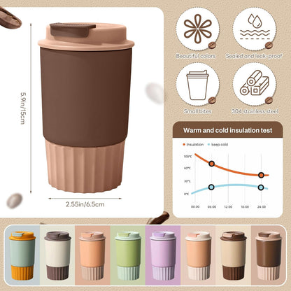 Stainless Steel Coffee Tumbler 12oz (Brown)