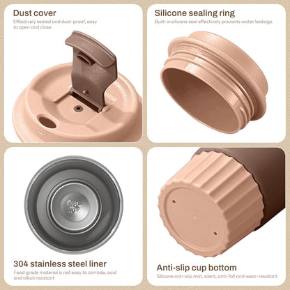 Stainless Steel Coffee Tumbler 12oz (Brown)