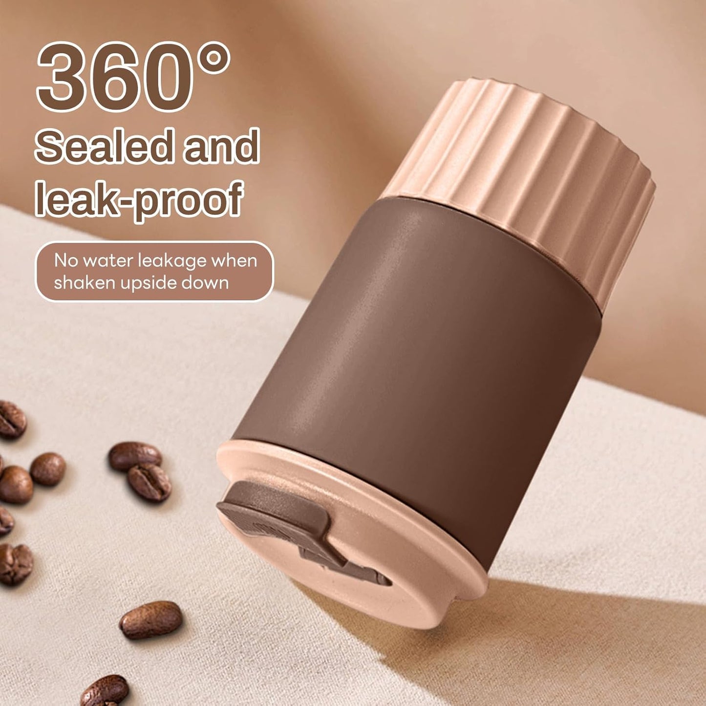 Stainless Steel Coffee Tumbler 12oz (Brown)