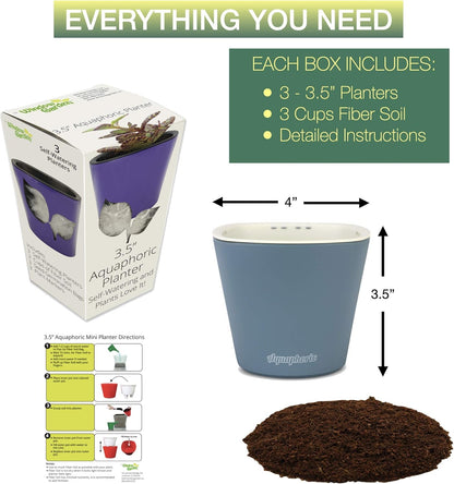 Aquaphoric Self-Watering Mini Planter Pots 3 Pack