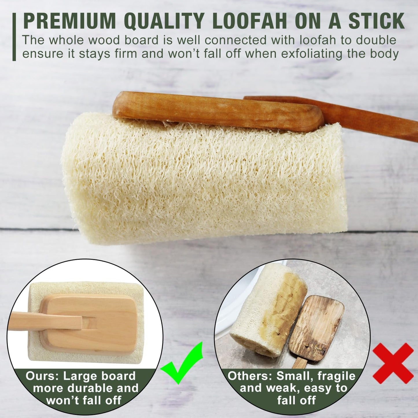 Natural Loofah Bath Brush 2 Pack