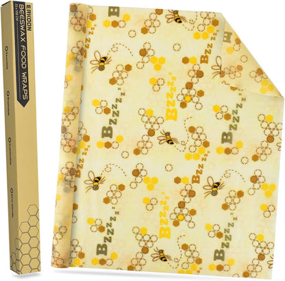 Beeswax Food Wrap Roll Bee Pattern