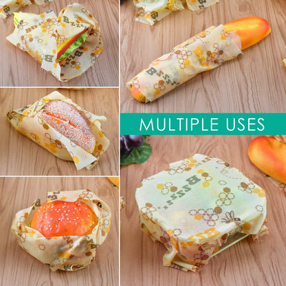 Beeswax Food Wrap Roll Bee Pattern