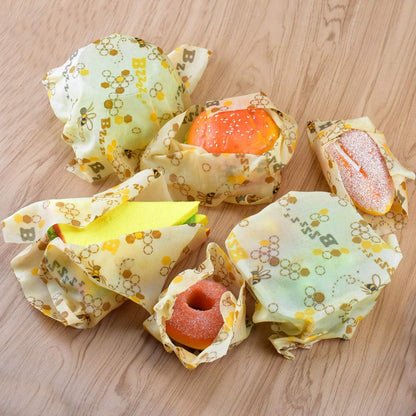 Beeswax Food Wrap Roll Bee Pattern
