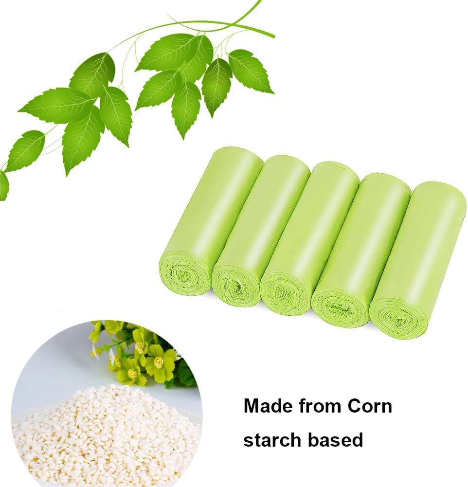 Biodegradable Trash Bags 4-6 Gallon (100 Count, Green)