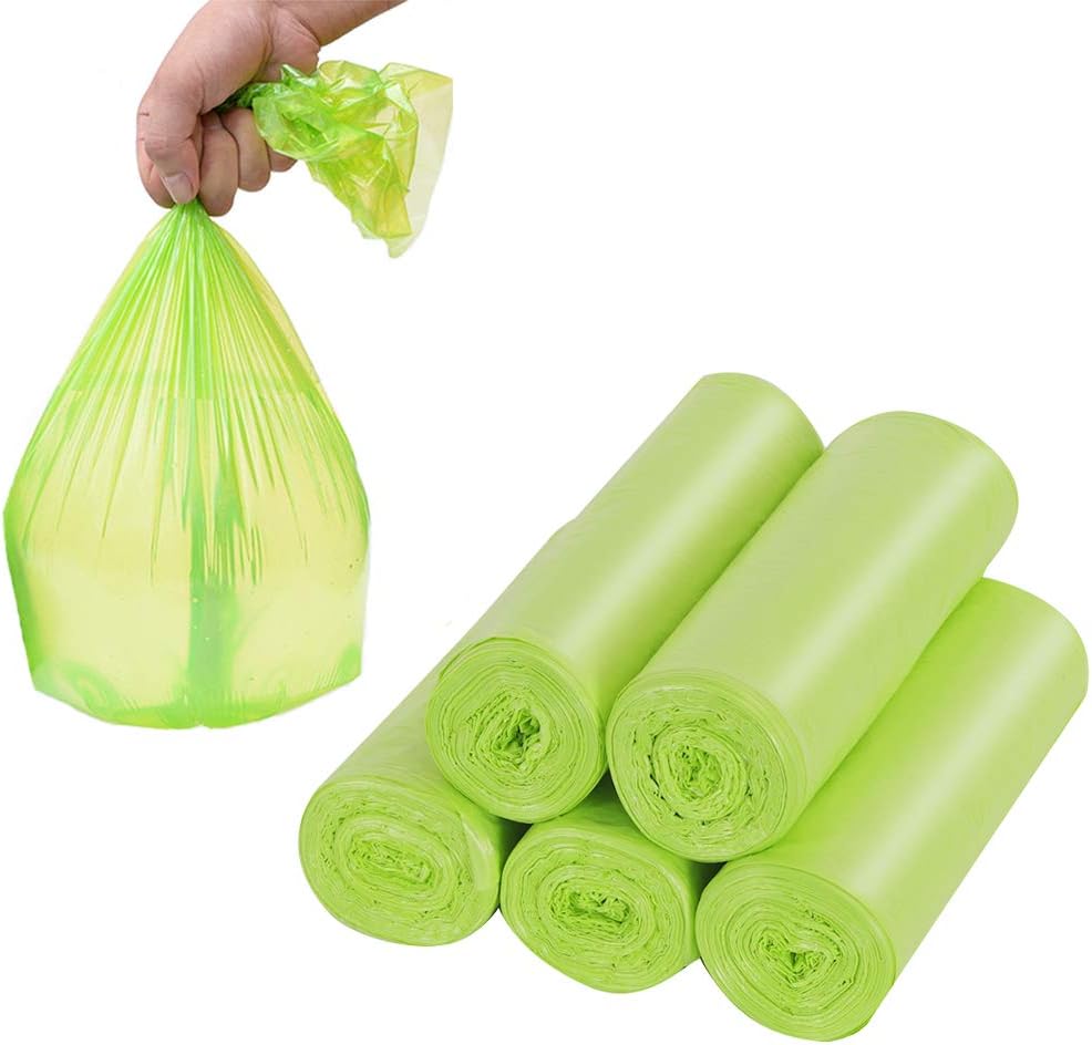 Biodegradable Trash Bags 4-6 Gallon (100 Count, Green)