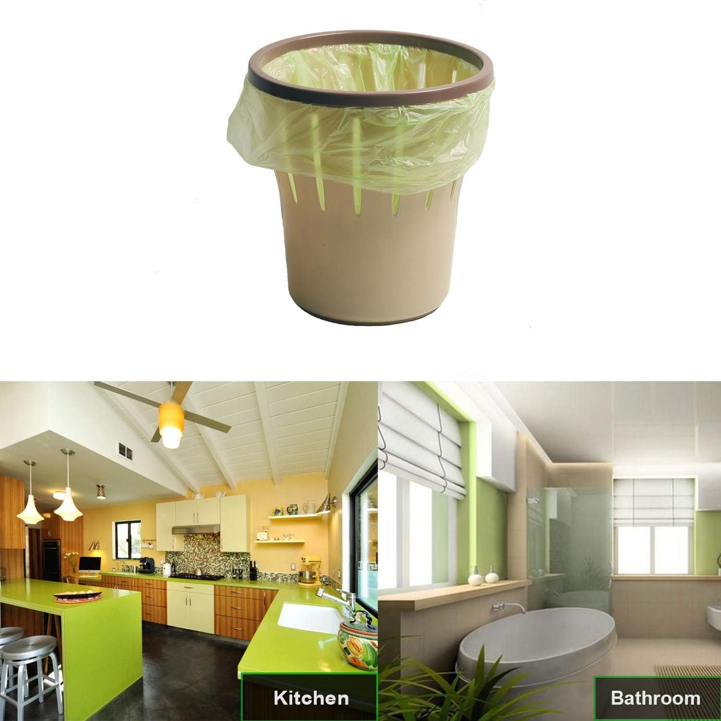 Biodegradable Trash Bags 4-6 Gallon (100 Count, Green)