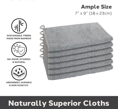 Bamboo Kitchen Washcloths 6 Pack